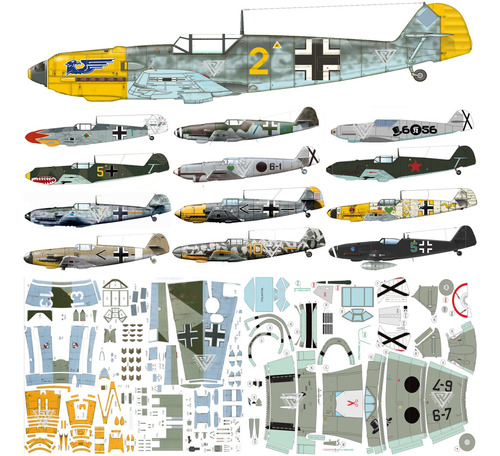 Messerschmitt Bf-109 + 45 Modelos + Base Papercraft (x Mail)