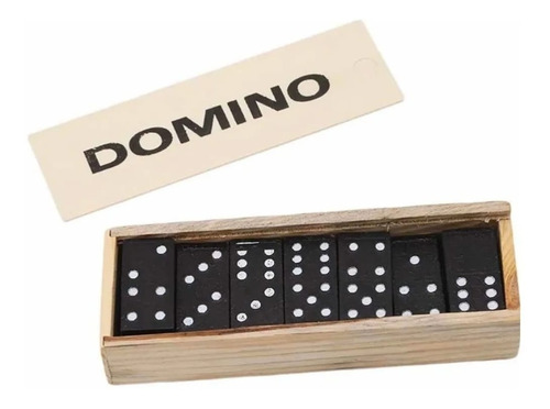 Juego Clásico Dominó En Caja De Madera