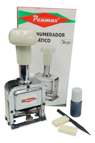 Sello Numerador Automático Penmax Metálico 7 Dígitos Np-207 Exterior Color