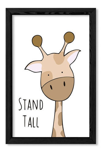 Cuadros Nordicos 20x30 Chato Negro Stand Tall Giraffe