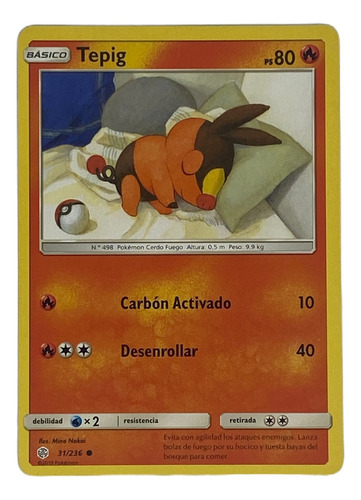 Tepig Carta Pokémon Original Tcg Español 31/236