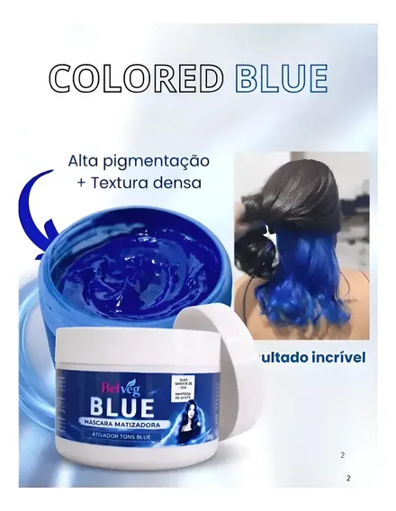 Matizador Azul Blue - Mechas Fácil S/ Amônia - 250gr