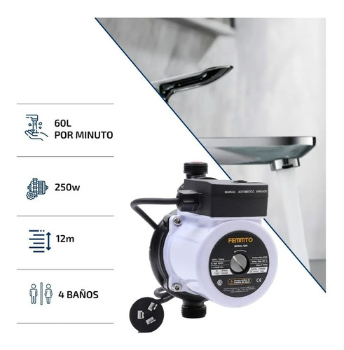 Bomba Presurizadora 4 Baños 220v Elevador De Presion De Agua