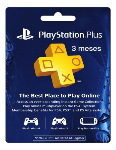 Tarjeta Playstation Plus 3 Meses Usa