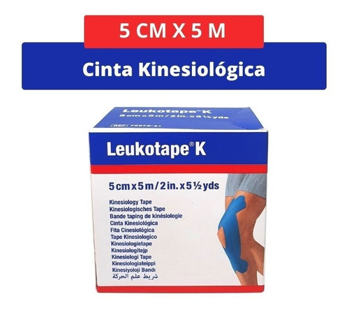 Leukotape K Cinta Kinesiológica  5 Cm X 5m Color Azul