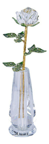 Adorno De Flor De Rosa De Cristal Regalos Centro De Claro