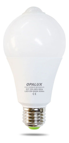 Foco Opalux E27, Led, 12w, Sensor De Movimiento, 830 Lum