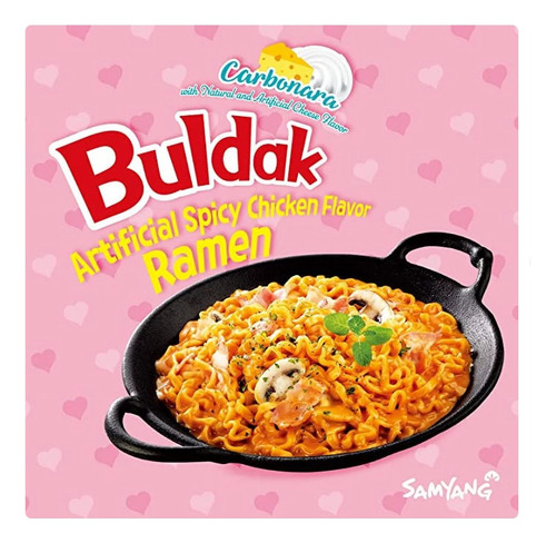Buldak Fideos Ramen Salteados -pollo Picante Carbonara -5pk
