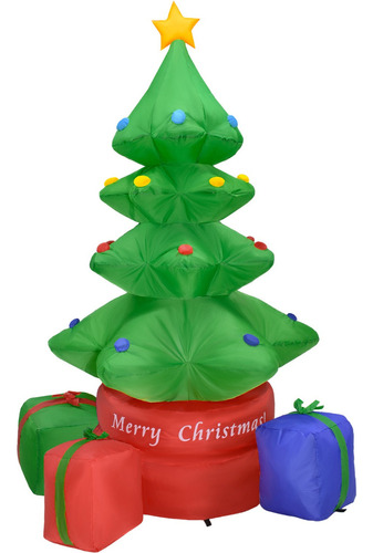 Inflable Navidad Arbol Giratorio Jumbo 2.2m Decoracion Led Color Verde