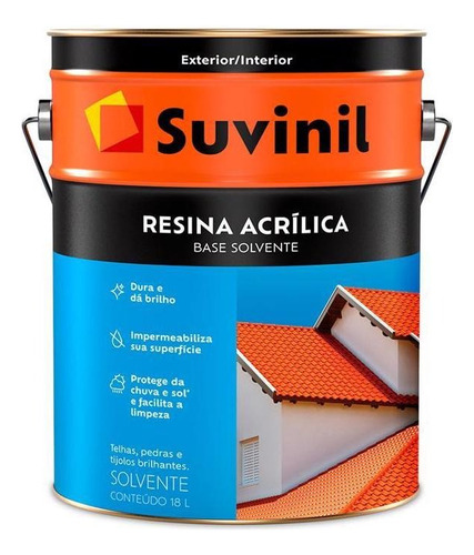 Base solvente brillante de resina acrílica Suvinil, 18 litros