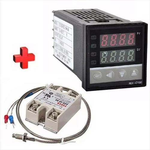 Controlador De Temperatura Pid, Rex C100, Ssr40da, Sonda K