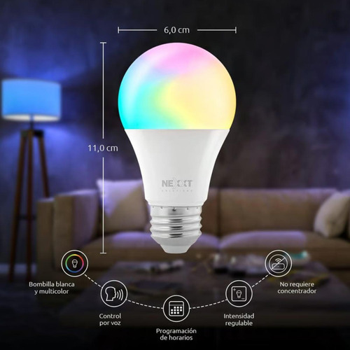 Kit Smart Nexxt Nhk-k121 Cámara 2k Nhc-i710 + 2 Focos Rgb