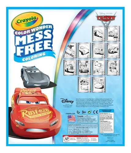 Crayola Color Wonder Cars 3 Para Colorear Sin Problemas, 12