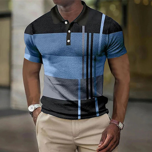 Camisas Polo Con Bloques De Color Para Hombre Con Cuello De