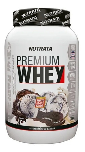 Premium Whey Protein Concentrado E Hidrolisado 900g Nutrata Sabor Cookies
