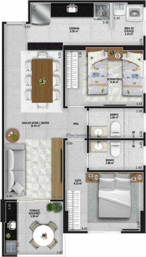 Imagem 16 de 29 de Apartamento Com 2 Dormitórios Sendo 1 Suíte, À Venda, 63 M² Por R$ 357 Mil - Aviação - Praia Grande/sp - Ap0857