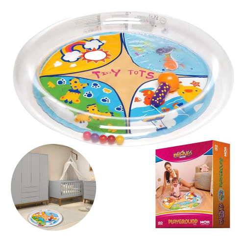 Tapete Infantil Bebe Brinquedo Com Bolinhas E Chocalho