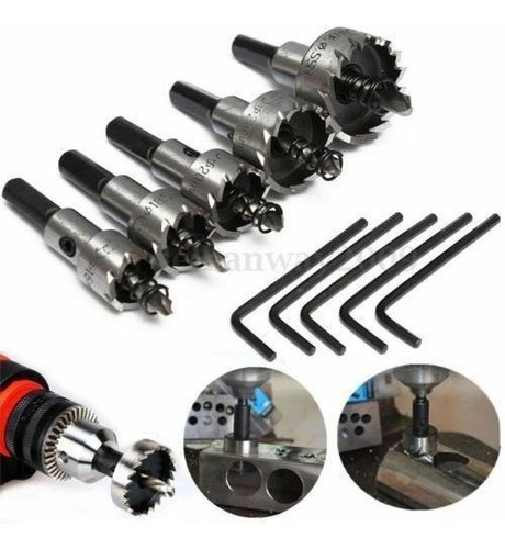Imagen 1 de 1 de Broca De Acero Inoxidable Para Metal 5 Unids 16 - 30 Mm