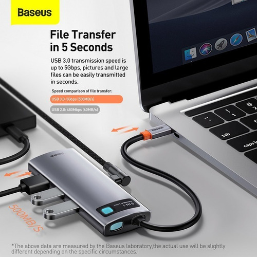 Imagen 2 de 10 de Hub Adaptador Multifuncional 6 En 1 Baseus /mac Samsung Caba