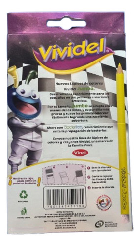 Colores Jumbo Vividel Triangular 12 Piezas Desliza Fácil
