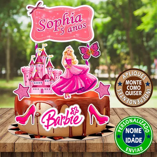 Topo De Bolo + Tropper Para Doces Barbie Princesa