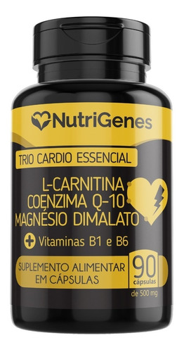 Trio Cardio Magnésio Coenzima Q10 L-carnitina - Nutrigenes Sabor Sem sabor