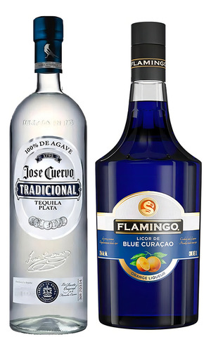 Tequila Jose Cuervo 950 Ml + Licor Flamingo Blue Curacao 1 L