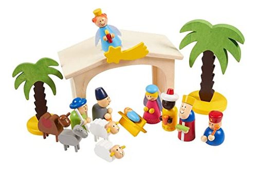 Set De Belén Infantil Blue Panda De 15 Piezas Para Navidad