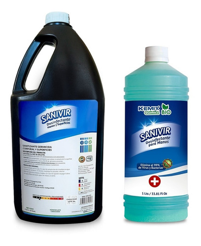 Desinfectante Sanitizante Sanivir 5lt - Promoción Gratis 1lt