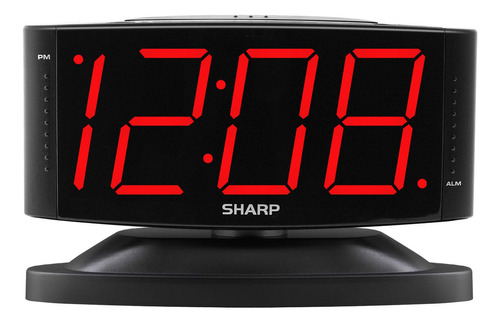 Sharp Reloj Despertador Digital Led Para El Hogar, Base Gira
