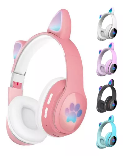 Headphone Headset Gatinho Orelha De Gato Com Led Fone De Ouvido Lt30  (Lilas)