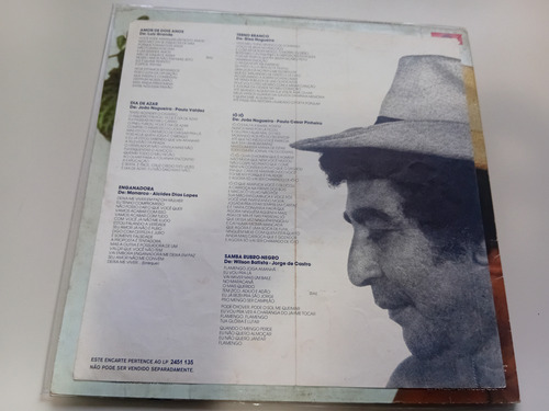 Lp João Nogueira Clube Do Samba C/ Encarte Bom Estado Vinil (Usado)