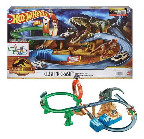 Pista Hot Wheels Jurassic World Dinosaurio Giganotosauro Rex