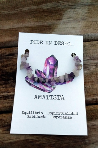 Imagen 7 de 9 de Pulseras Piedra Natural Agata Cuarzo Amatista Citrino Lunar