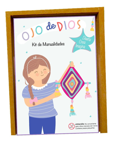 Juego Artesania Crear Ojo De Dios De Lana Manualidades Niños