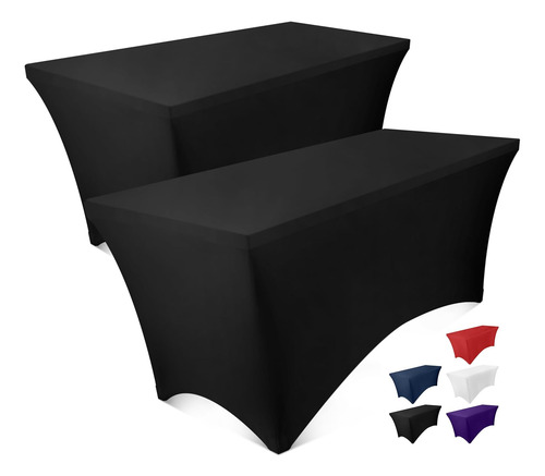 Mantel De Mesa Rectangular 6 Pies Ajustado Paquete De 2