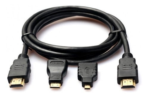 Combo Cable Hdmi 1,50 Adaptador Mini Y Micro Hdmi Vte Lopez