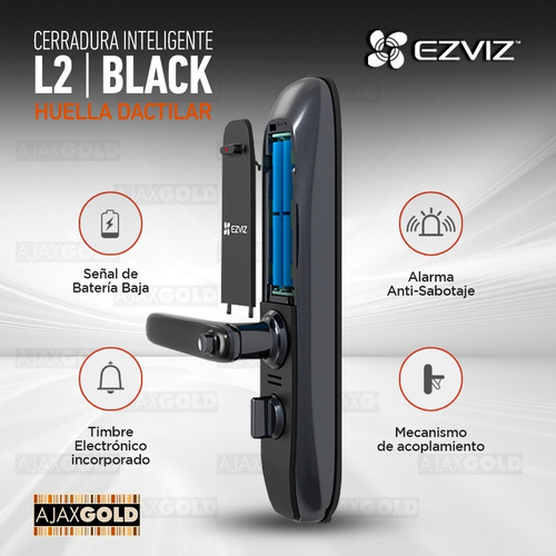 Imagen 7 de 10 de Cerradura Ezviz Biometrica Inteligente Digital Tactil Alarma