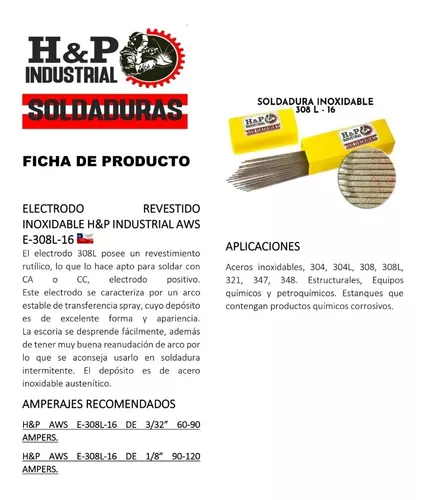 H AND P INDUSTRIAL SOLDADURAS Electrodo Soldadura 6013 3/32 Bolsa 1 Kilo  H&P