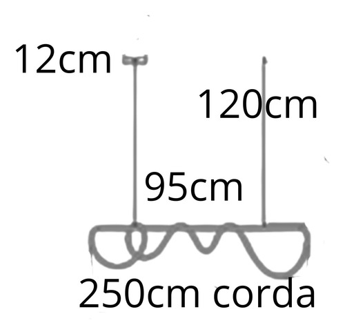 Tre Pendente Corda 95cm Dorado 60w 3.000k Z Branco-qente Ten Ão De Operação