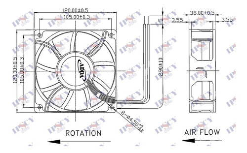 Imagem 5 de 6 de Cooler Micro Ventilador 120x120x38mm 48v Rolamento Duplo