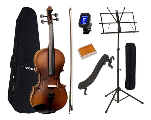 Kit Viola De Arco + Espaleira + Estante + Afinador