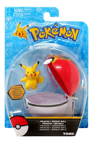 Pikachu Pokemon Pokebola + Repeat Ball - Clip N Go Pokemon