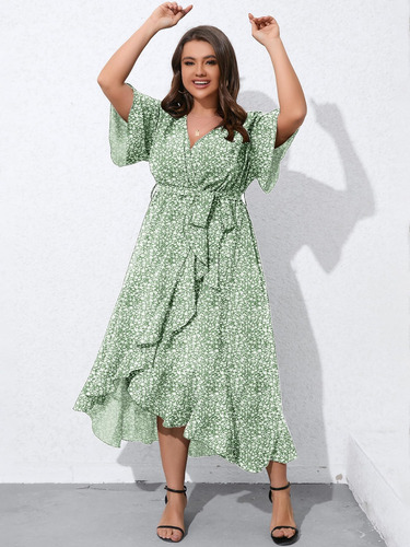Vestido Corto Casual Fresco Estampado Rayas Línea
