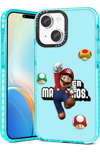 Coralogo Funda Transparente  iPhone 13 Mini Super Mario