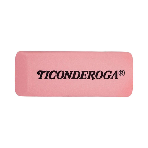 Ticonderoga Clavel Rosado Gomas De Borrar, Wedge, Medium, Ro