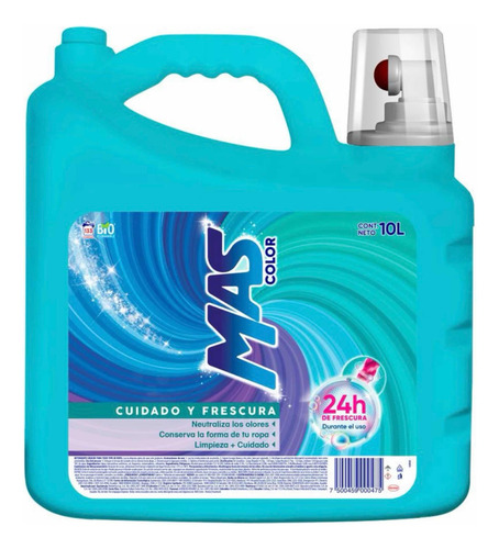 Detergente Líquido Ropa Telas Más Cuidado Y Frescura 10 L