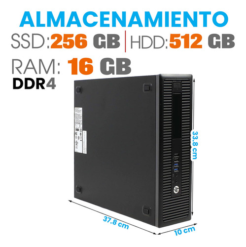 Cpu Hp Prodesk Core I7 6th 16gb Ram 256gb Ssd + 512gb Hdd (Reacondicionado)