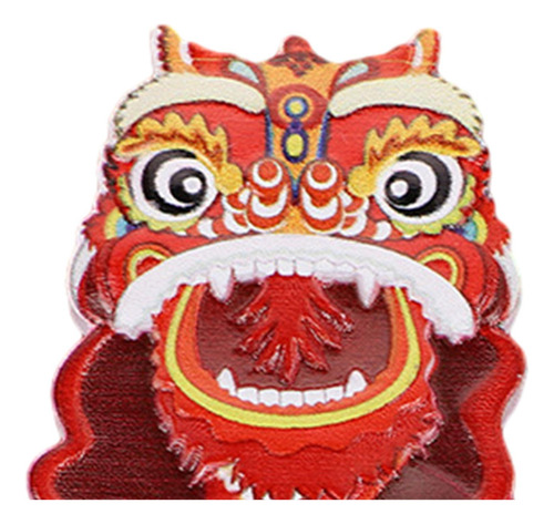 2 Figuras De Danza Del León Chino, Imán De Resina Para