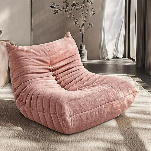 Sillón Bajo, Moderno Y Cómodo Sofá De Tela De Peluche, Silló